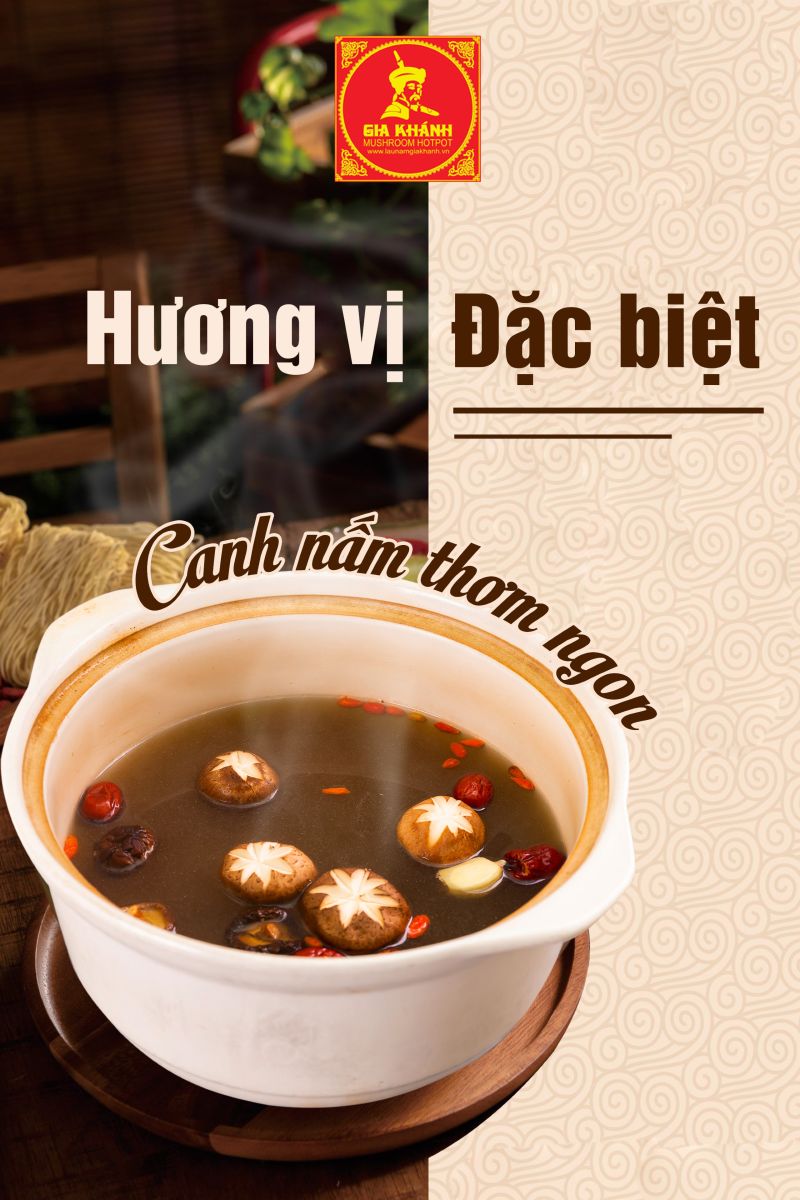 canh nấm thơm ngon tại Lẩu Nấm Gia Khánh