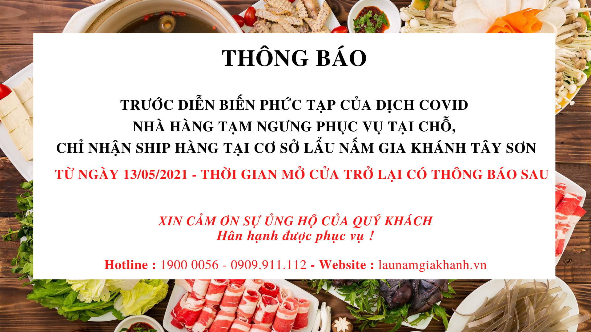 Chương trình phòng chống dịch COVID năm 2021 của Hệ thống Lẩu Nấm Gia Khánh